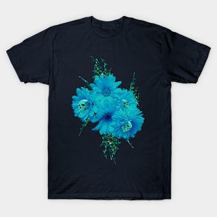 Skull flower blue T-Shirt